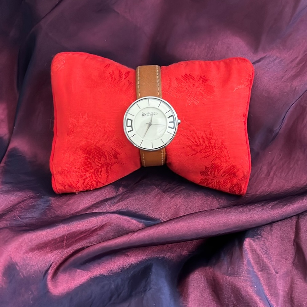 Silpada Vintage Large  Face Leather Band Watch